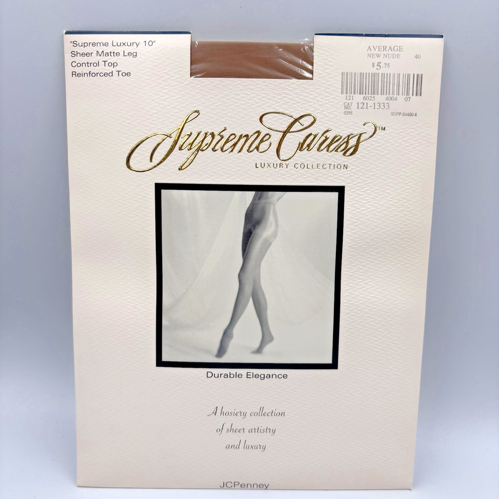 Supreme Caress Sheer Support Pantyhose Nude Average Control Top Reinforced Toe